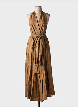 Robe mi-longue sans manche sans manche marron LAFÉEROSE femme