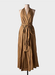Robe mi-longue sans manche sans manche marron LAFÉEROSE femme