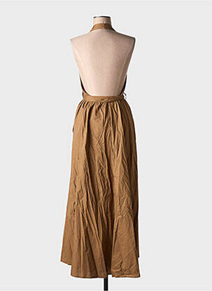 Robe mi-longue sans manche sans manche marron LAFÉEROSE femme
