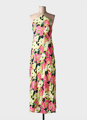 Robe mi-longue imprimé fleurs sans manche rose COPPEROSE femme