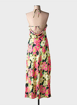 Robe mi-longue imprimé fleurs sans manche rose COPPEROSE femme