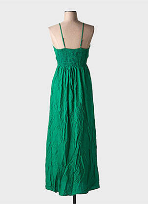 Robe longue manches bretelles ajustables fines bretelles vert MISS SARA FASHION femme