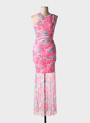 Robe longue imprimé fantaisie sans manche rose COPPEROSE femme