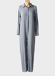 Combi-pantalon fermeture boutonnée sur le devant manches longues gris GINETTE MIAMI femme