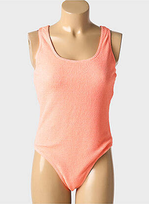 Maillot de bain 1 pièce stretch orange JS MILLENIUM femme