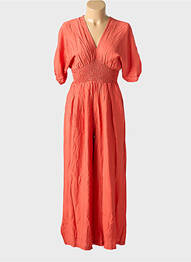 Combi-pantalon manches courtes manches courtes orange SEASON femme