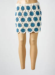 Jupe courte coupe droite bleu OUI femme