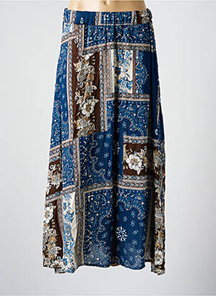 Jupe longue imprimé fantaisie bleu HERA femme