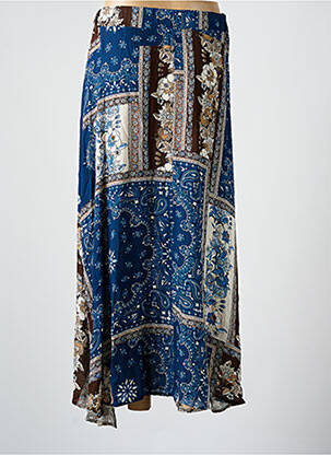 Jupe longue imprimé fantaisie bleu HERA femme