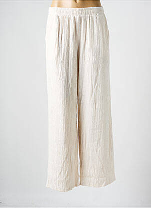 Pantalon large tissage crêpe taille normale beige ALLYSON femme