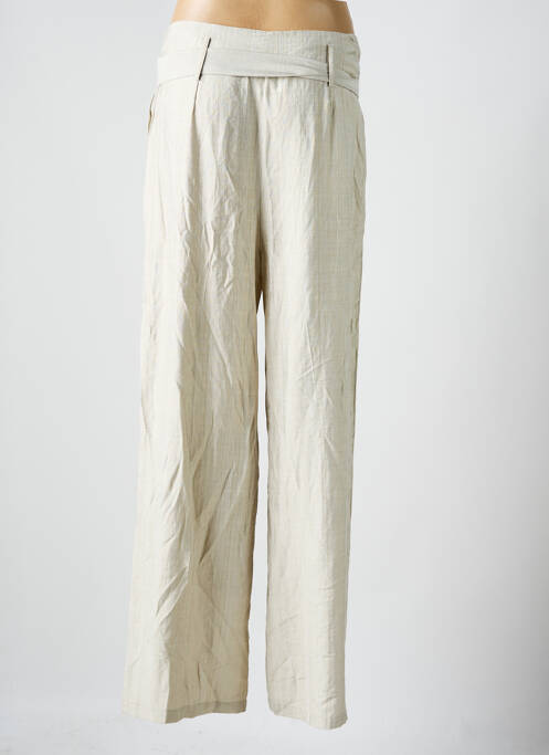 Pantalon droit beige KOOL LOOK pour femme