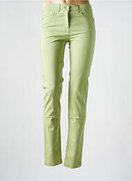 Pantalon slim tissage popeline taille normale vert JOCAVI femme