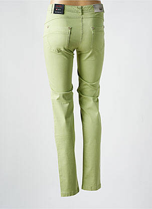 Pantalon slim tissage popeline taille normale vert JOCAVI femme