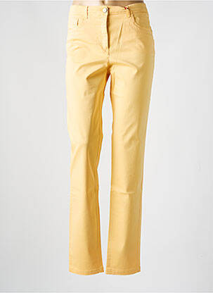 Pantalon slim tissage popeline taille normale jaune JOCAVI femme