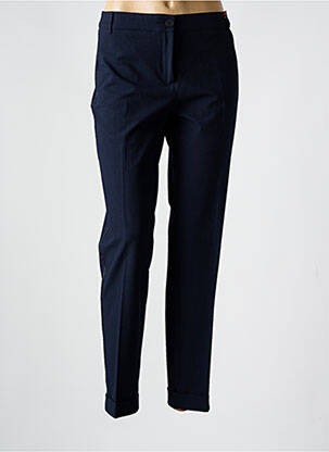 Pantalon chino fermeture zippée sous rabat boutonné taille normale bleu JOCAVI femme