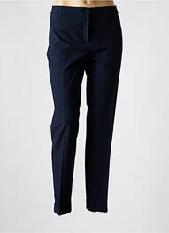 Pantalon chino fermeture zippée sous rabat boutonné taille normale bleu JOCAVI femme