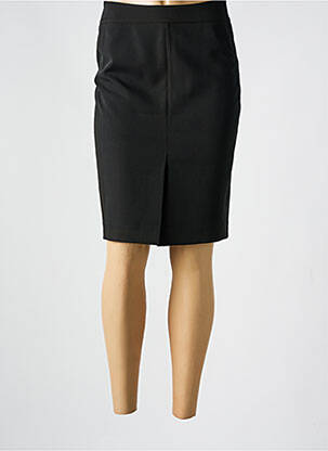 Jupe mi-longue taille à pinces noir JC TRIGON femme