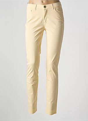 Pantalon slim tissage popeline taille normale jaune TRUSSARDI JEANS femme