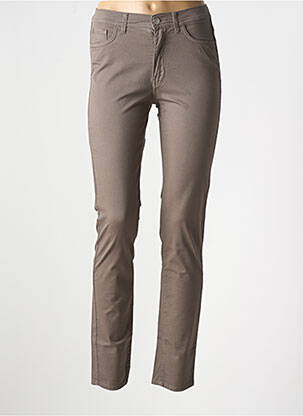 Pantalon slim tissage popeline taille normale marron TRUSSARDI JEANS femme