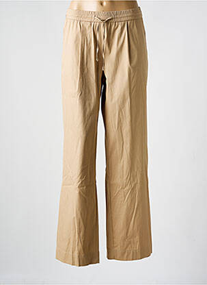 Pantalon droit taille élastique beige ANNA MONTANA femme