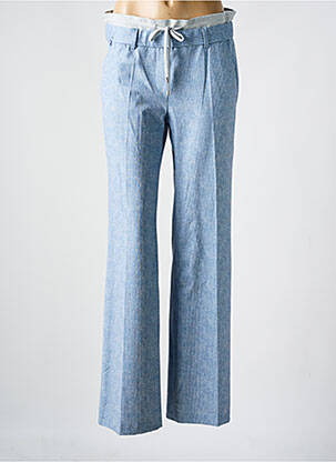 Pantalon droit taille élastique bleu ANNA MONTANA femme
