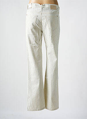 Pantalon droit fermeture zippée sous rabat boutonné beige ANNA MONTANA femme