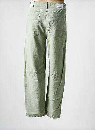 Pantalon droit fermeture zippée sous rabat boutonné vert ANNA MONTANA femme