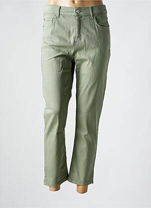 Pantalon 7/8 fermeture zippée sous rabat boutonné vert ANNA MONTANA femme