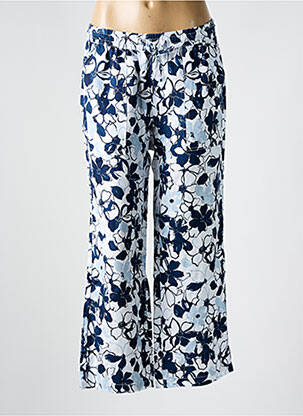 Pantalon droit taille élastique bleu ANNA MONTANA femme