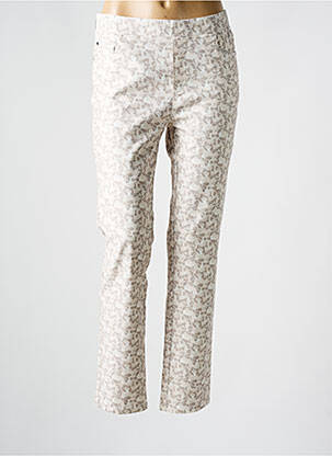Pantalon slim taille élastique beige ANNA MONTANA femme