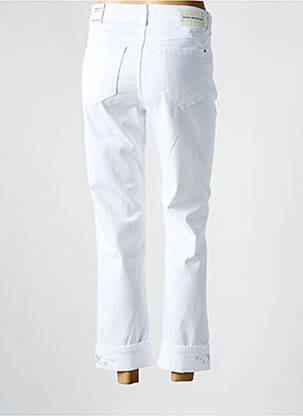 Pantalon 7/8 fermeture zippée sous rabat boutonné blanc ANNA MONTANA femme