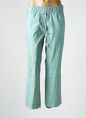 Pantalon 7/8 taille élastique vert ANNA MONTANA femme