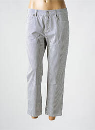 Pantalon 7/8 fermeture zippée sous rabat boutonné bleu ANNA MONTANA femme