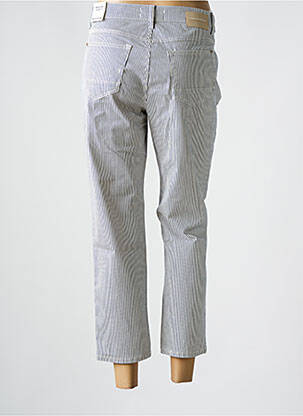 Pantalon 7/8 fermeture zippée sous rabat boutonné bleu ANNA MONTANA femme