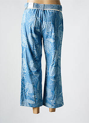 Pantalon 7/8 fermeture zippée sous rabat boutonné bleu ANNA MONTANA femme