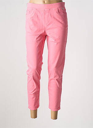 Pantalon 7/8 stretch taille normale rose ANNA MONTANA femme