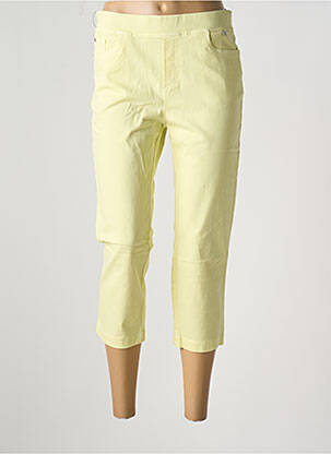 Pantacourt stretch taille normale jaune ANNA MONTANA femme