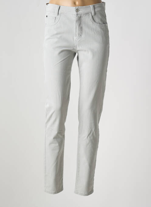 Pantalon slim gris ANNA MONTANA pour femme