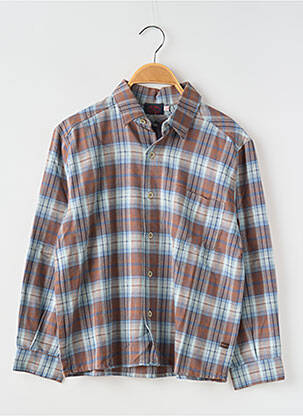 Chemise manches longues tissage popeline marron COUDEMAIL garçon
