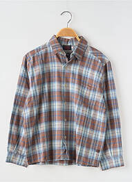 Chemise manches longues tissage popeline marron COUDEMAIL garcon