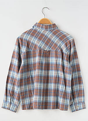 Chemise manches longues tissage popeline marron COUDEMAIL garçon