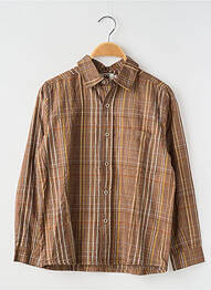 Chemise manches longues tissage popeline marron KDM garcon