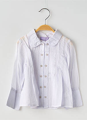 Chemisier tissage popeline manches longues violet COUDEMAIL fille