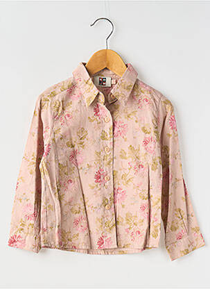 Chemisier tissage popeline manches longues rose KDM fille