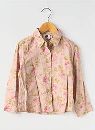 Chemisier tissage popeline manches longues rose KDM fille