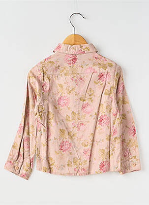 Chemisier tissage popeline manches longues rose KDM fille