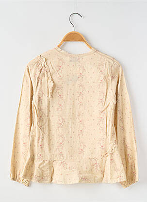Chemisier tissage popeline manches longues beige KDM fille
