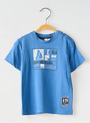 T-shirt sérigraphie floquée manches courtes bleu COUDEMAIL garcon