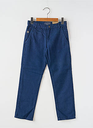Pantalon slim tissage popeline taille ajustable bleu MAYORAL garçon