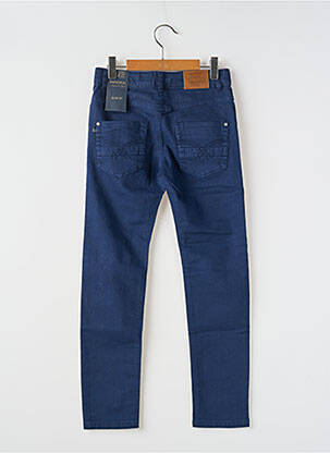 Pantalon slim tissage popeline taille ajustable bleu MAYORAL garçon